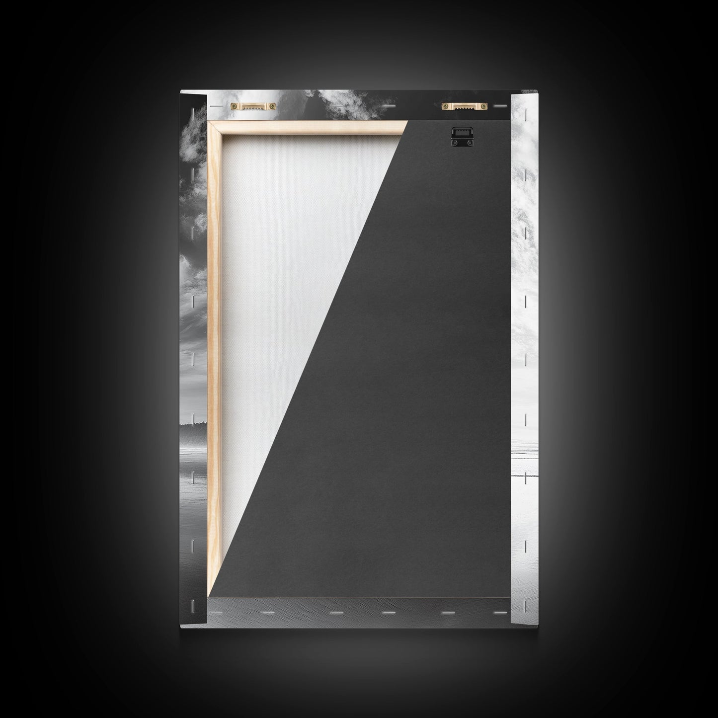 Iconic sea stack, Oregon coast art, tranquil reflections, dramatic clouds, Canvas Print, bedroom wall art, modern coastal minimalist decor