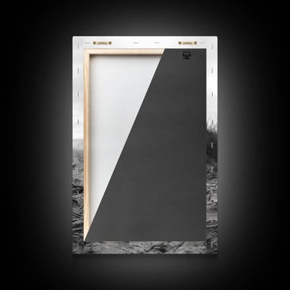 Campfire, Beach, Smoke, Glow - Cozy outdoor scene with flickering flame, Canvas Print, perfect rustic cabin or camping decor, Autumn Wall Art