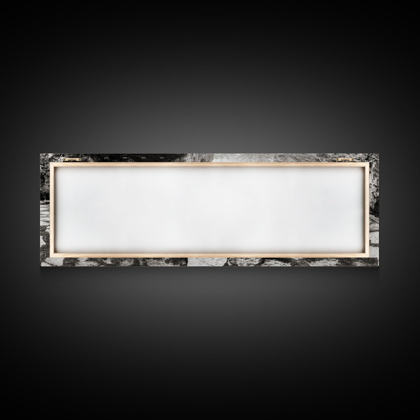 Steinbecken, Stille Spiegelung, Naturfotografie, Zen-Atmosphäre, Gerahmter Leinwanddruck, Wandbild fürs Badezimmer, Rustikale Dekoration, Ruhige Wohnatmosphäre