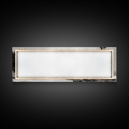 Foggy Pines, Ocean Horizon, Coastal Landscape, Moody Beach Scene, Canvas Print, Bedroom Wall Art, Rustic Cabin Decor, Nature Photography