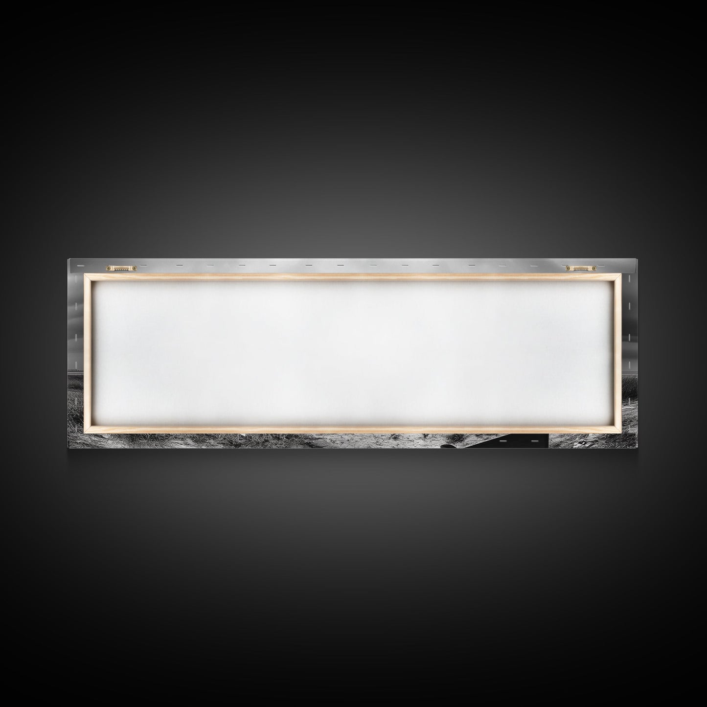 Coastal Rifle Scene, Outdoorsman Decor, Field and Sky Black and White Framed Canvas Print, Autumn Cabin or Lodge Wall Art