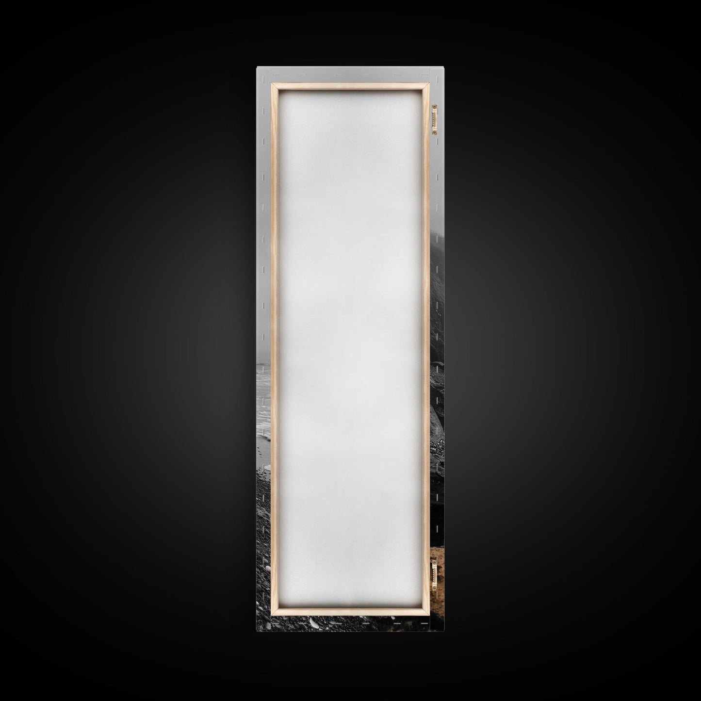 Foggy Cliffs, Coastal Rocks, Moody Ocean Photography, Canvas Print, Minimalist Seascape, Bathroom Decor, Calm Gray Tones, Nature Print