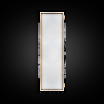 Blue Oasis, Desert Pool, Tranquil Reflection, Minimalist Landscape, Framed Canvas Print, Serene Entryway Wall Art, Calm Southwestern Decor