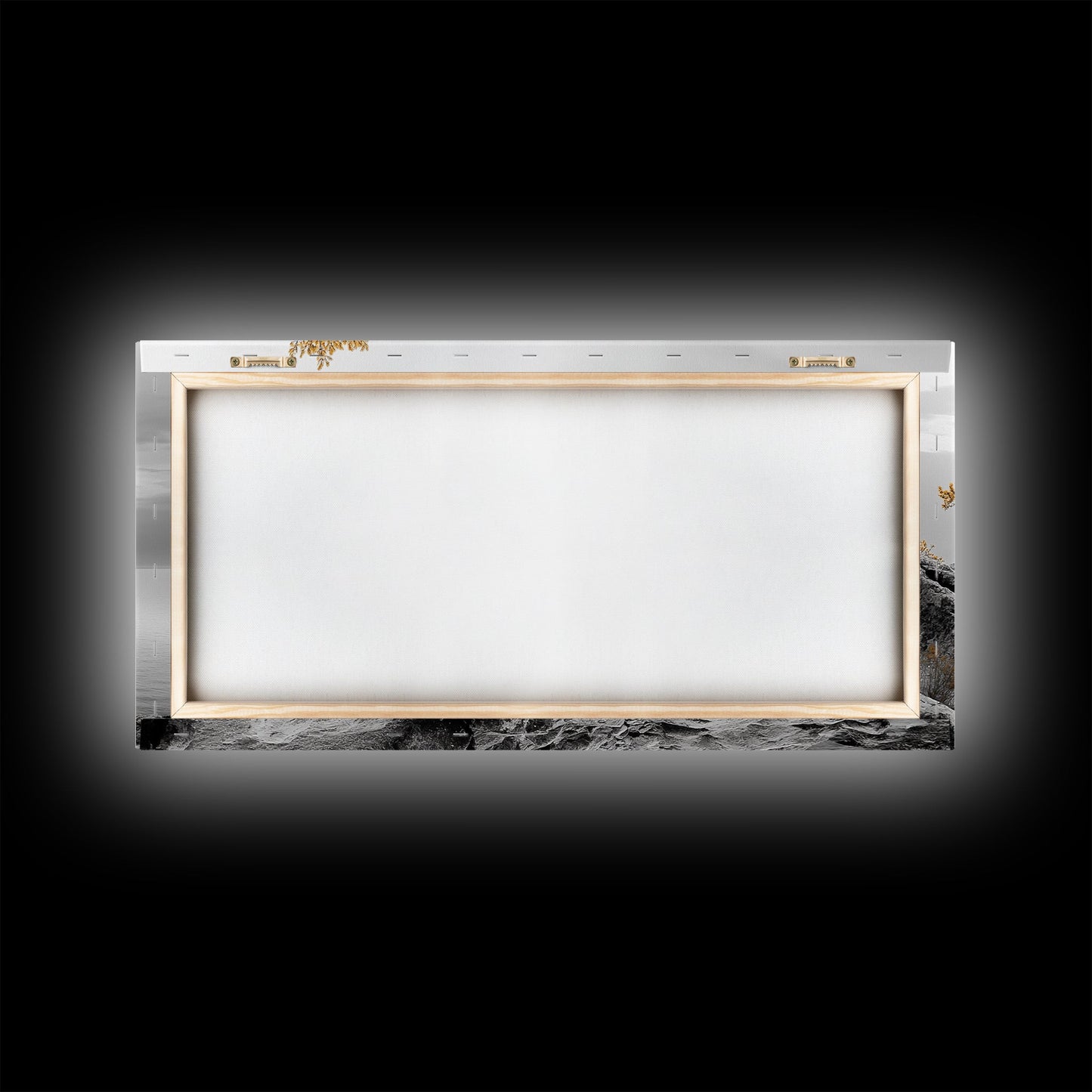 Yellow Tree, Rocky Coast, Minimal Landscape, Ocean Breeze – Canvas Print, Zen Wall Art, Nature Minimalist Decor, Scandinavian Interior