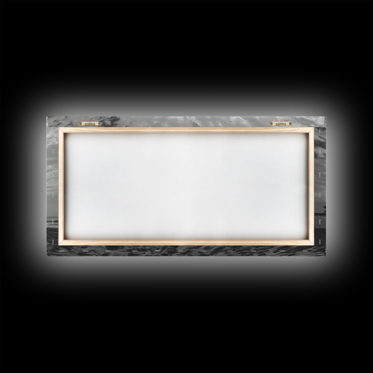 Red Lifeguard Tower, Beachscape, Dramatic Sky, Coastal Life, Framed Canvas Print, Modern Beach Wall Art, Bold Bathroom Decor