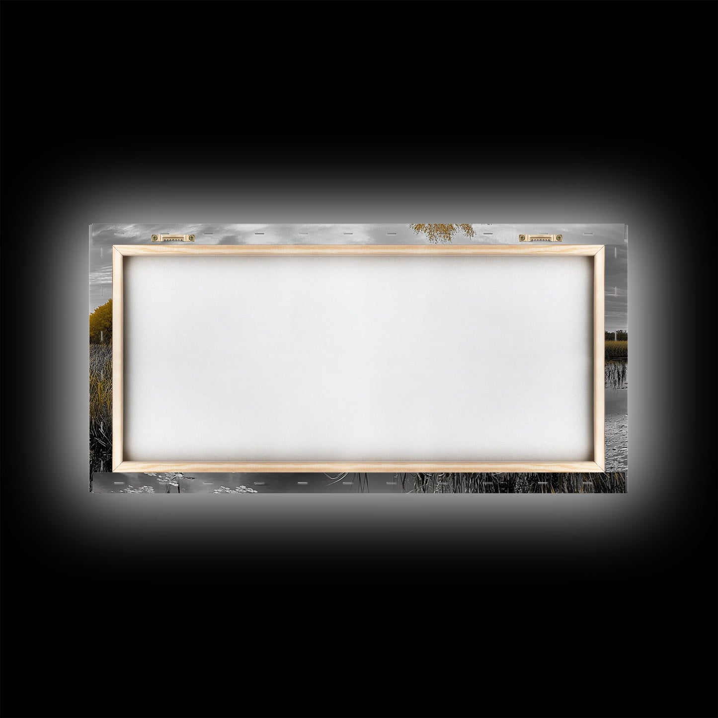 Lily Pond Trees, Serene Reflection, Autumn Landscape, Calm Water Scene, Framed Canvas Print, Nature Wall Art, Fall Living Room Decor