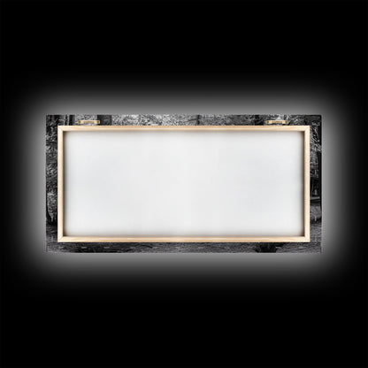 Yellow Tent, Forest Camping, Wilderness Escape, Outdoor Living, Framed Canvas Print, Fall Bedroom Art, Minimalist Nature, Hiking Vibes