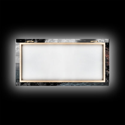 Cliff Edge, Ocean Drop, Moody Seascape, Dramatic Rock Face, Canvas Print modern landscape art, monochrome minimalist decor, bedroom wall art