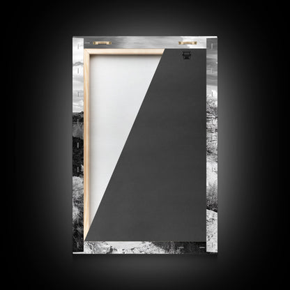 Autumn Canyon Trail, Yellow Tree, Nature Photography, Framed Canvas Print, Fall Wall Decor, Grand Canyon Print, Minimalist Landscape Art