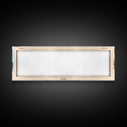 Barcelona Spain Travel Art, City Art, Framed Canvas Print or Metal Wall Art, Europe Travel Poster, Panoramic Wall Art, Extra Wide Wall Art