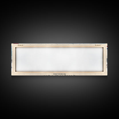 Eindhoven Netherlands Panoramic Travel Poster, Framed Canvas Print or Metal Wall Art, Travel Art, Home Decor, Panoramic Painting, Midcentury Art