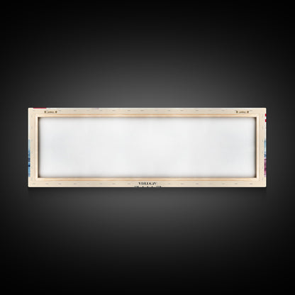 Linz Austria Panoramic Travel Poster, Framed Canvas Print or Metal Wall Art, Travel Art, Home Decor, Panoramic Painting, Midcentury Art