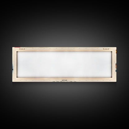 Seville Spain Panoramic Travel Poster, Framed Canvas Print or Metal Wall Art, Travel Art, Home Decor, Panoramic Painting, Midcentury Art