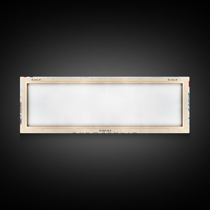 Strasbourg France Panoramic Travel Poster, Framed Canvas Print or Metal Wall Art, Travel Art, Home Decor, Panoramic Painting, Midcentury Art