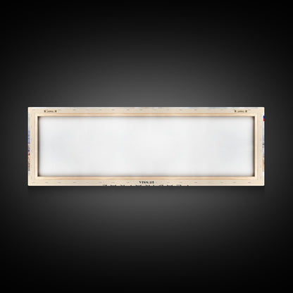 Vladikavkaz Russia Panoramic Travel Poster, Framed Canvas Print or Metal Wall Art, Travel Art, Home Decor, Panoramic Painting, Midcentury Art
