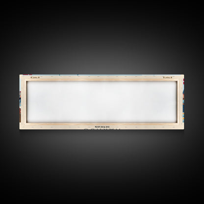 Aarhus Denmark  Panoramic Travel Poster, Framed Canvas Print or Metal Wall Art, Travel Art, Home Decor, Panoramic Painting, Midcentury Art