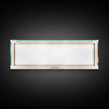 Burgas Bulgaria Panoramic Travel Poster, Framed Canvas Print or Metal Wall Art, Travel Art, Home Decor, Panoramic Painting, Midcentury Art