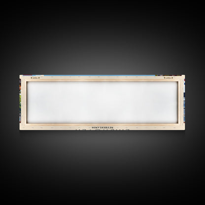 Eindhoven Netherlands Panoramic Travel Poster, Framed Canvas Print or Metal Wall Art, Travel Art, Home Decor, Panoramic Painting, Midcentury Art