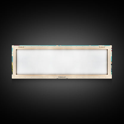 Linz Austria Panoramic Travel Poster, Framed Canvas Print or Metal Wall Art, Travel Art, Home Decor, Panoramic Painting, Midcentury Art