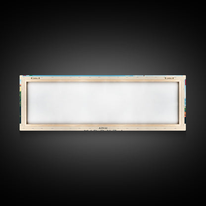 Perugia Italy Panoramic Travel Poster, Framed Canvas Print or Metal Wall Art, Travel Art, Home Decor, Panoramic Painting, Midcentury Art