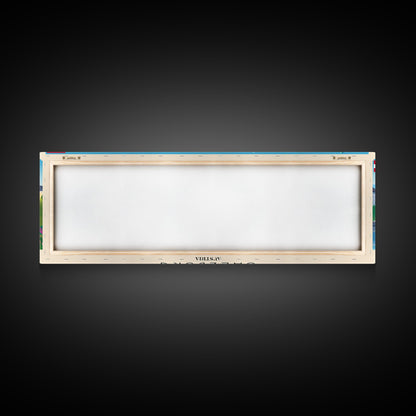 Salzburg Austria Panoramic Travel Poster, Framed Canvas Print or Metal Wall Art, Travel Art, Home Decor, Panoramic Painting, Midcentury Art