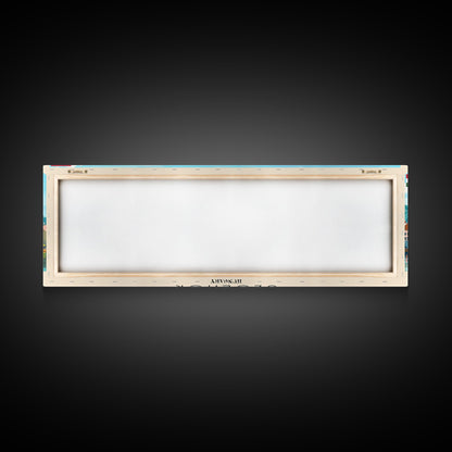 Szkesfehervar Hungary Panoramic Travel Poster, Framed Canvas Print or Metal Wall Art, Travel Art, Home Decor, Panoramic Painting, Midcentury Art