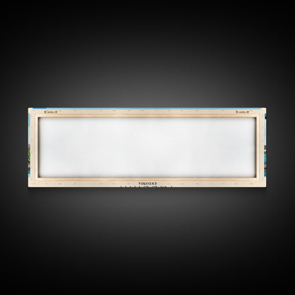 Tallinn Estonia Panoramic Travel Poster, Framed Canvas Print or Metal Wall Art, Travel Art, Home Decor, Panoramic Painting, Midcentury Art