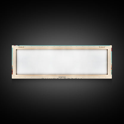 Villeurbanne France Panoramic Travel Poster, Framed Canvas Print or Metal Wall Art, Travel Art, Home Decor, Panoramic Painting, Midcentury Art