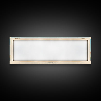 Vladikavkaz Russia Panoramic Travel Poster, Framed Canvas Print or Metal Wall Art, Travel Art, Home Decor, Panoramic Painting, Midcentury Art