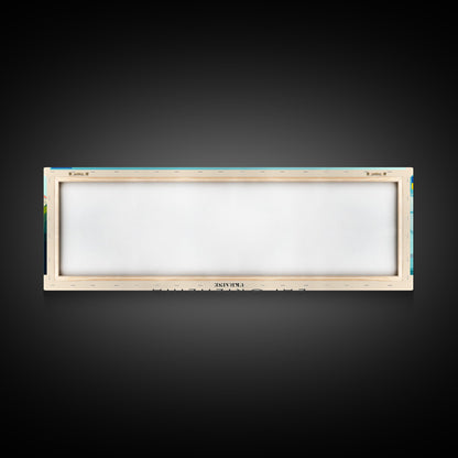 Zaporizhzhia Ukraine Panoramic Travel Poster, Framed Canvas Print or Metal Wall Art, Travel Art, Home Decor, Panoramic Painting, Midcentury Art