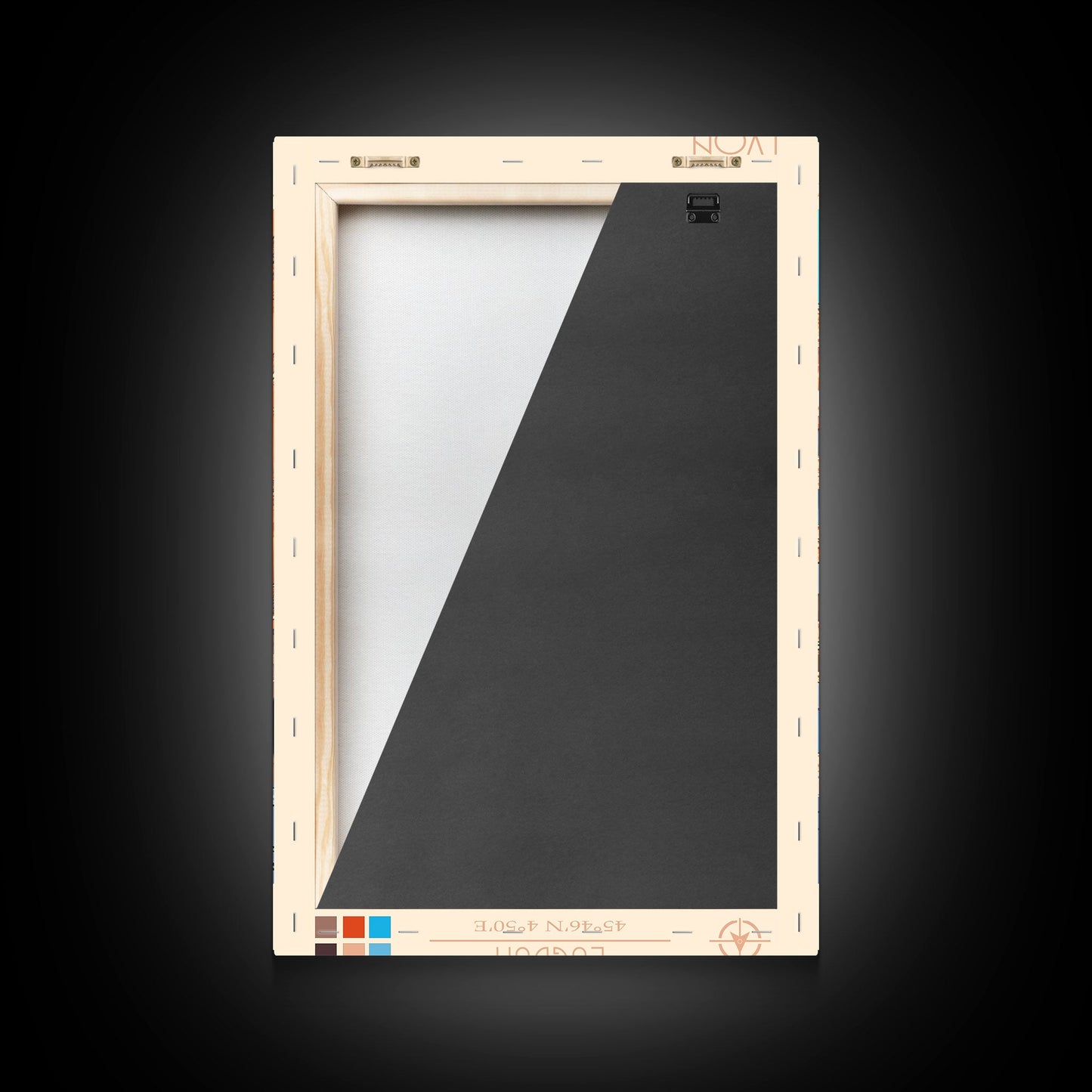 Lyon France Travel Poster Framed Canvas Print, Midcentury Modern Art, Pop Art Wall Decor, Scenic Bedroom Art, Office Decoration