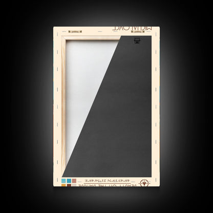 Michalovce Slovakia Travel Poster Framed Canvas Print, Midcentury Modern Art, Pop Art Wall Decor, Scenic Wall Art, Living Room Decoration, Office Art