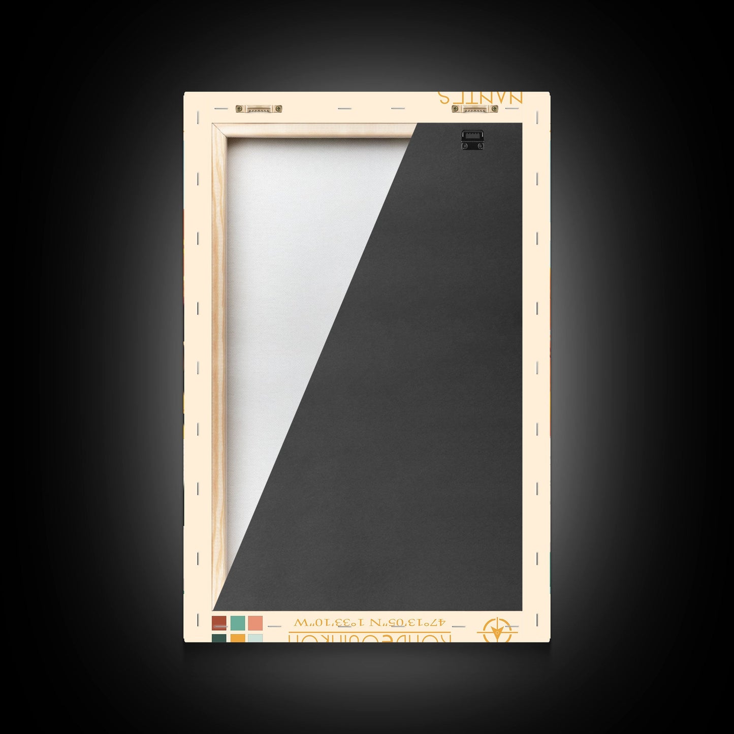 Nantes France Travel Poster Framed Canvas Print, Midcentury Modern Art, Pop Art Wall Decor, Scenic Wall Art, Bedroom Decoration