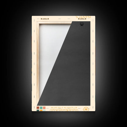 Nantes France Travel Poster Framed Canvas Print, Midcentury Modern Art, Pop Art Wall Decor, Scenic Wall Art, Bedroom Decoration