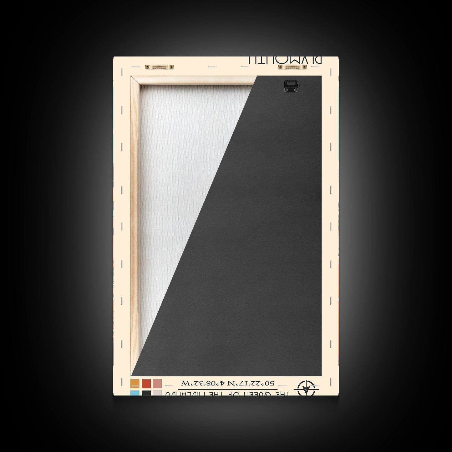 Plymouth United Kingdom Travel Poster Framed Canvas Print, Midcentury Modern Art, Pop Art Wall Decor, Scenic Bedroom Art, Office Decoration