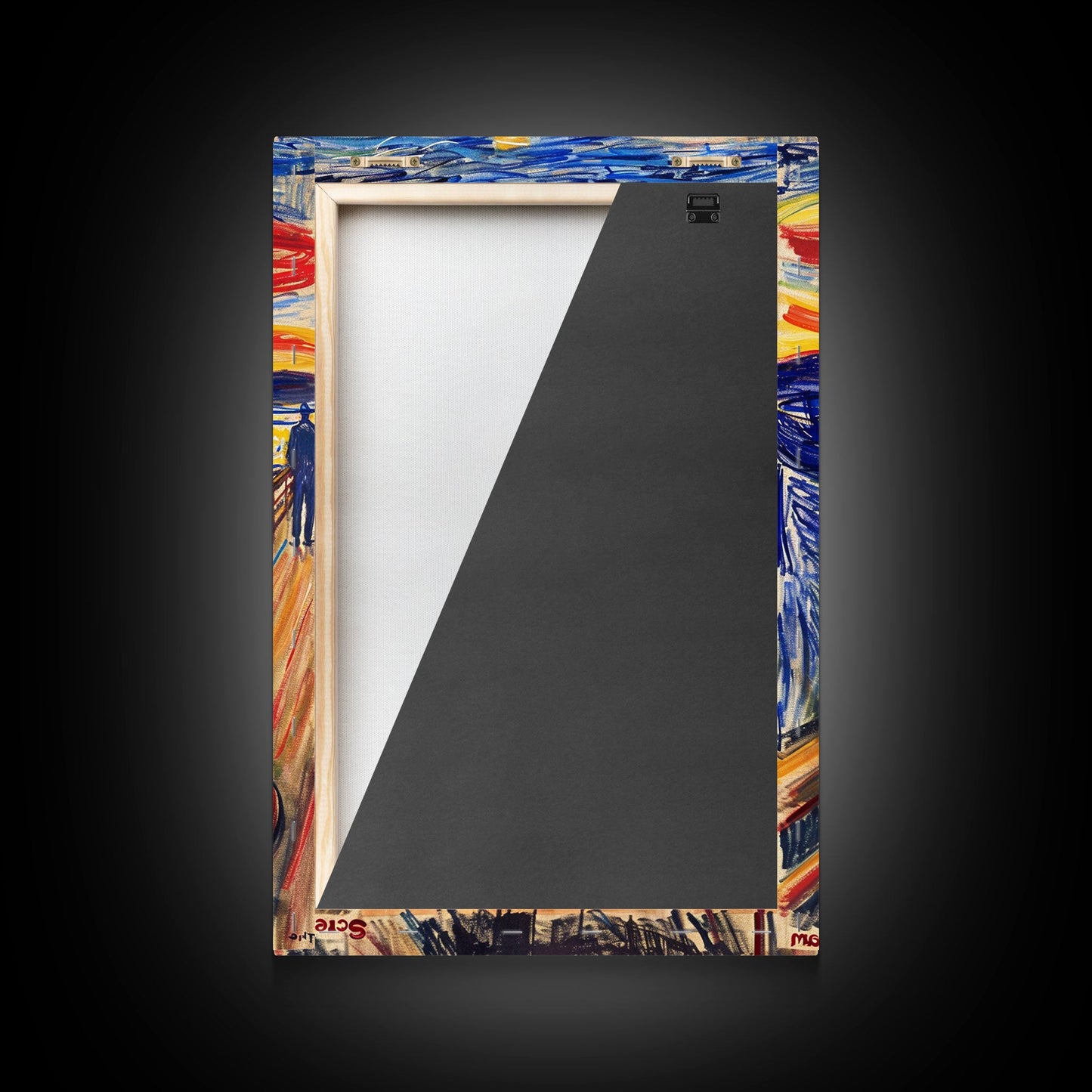 Scream-Inspired Art of a Man Eating a Hamburger, Blending Horror and Humor for a Unique Halloween Wall Art Addition