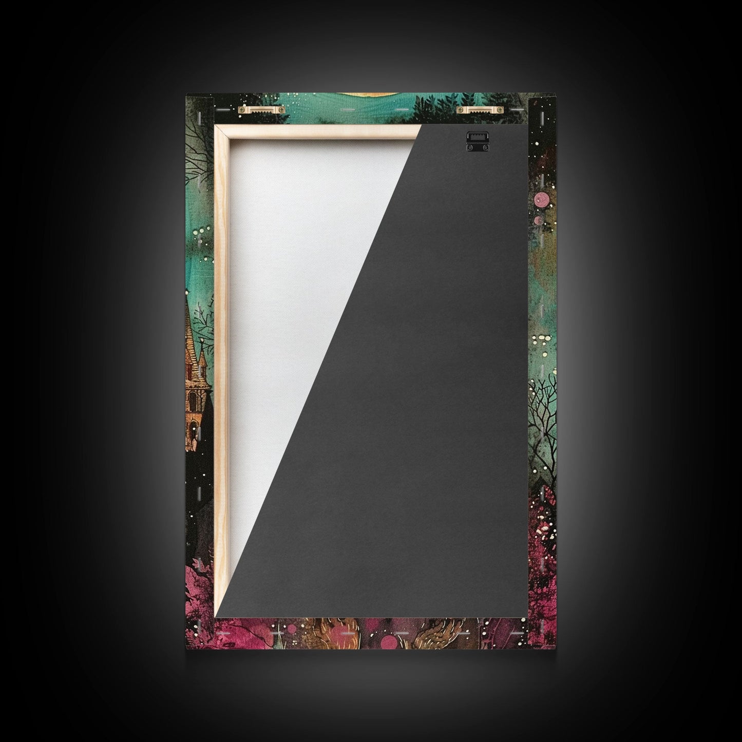 Fierce Werewolf with Blood Moon Framed Canvas Print | Halloween Monster Art | Spooky Werewolf Decor for Home | Intense Full Moon Artwork