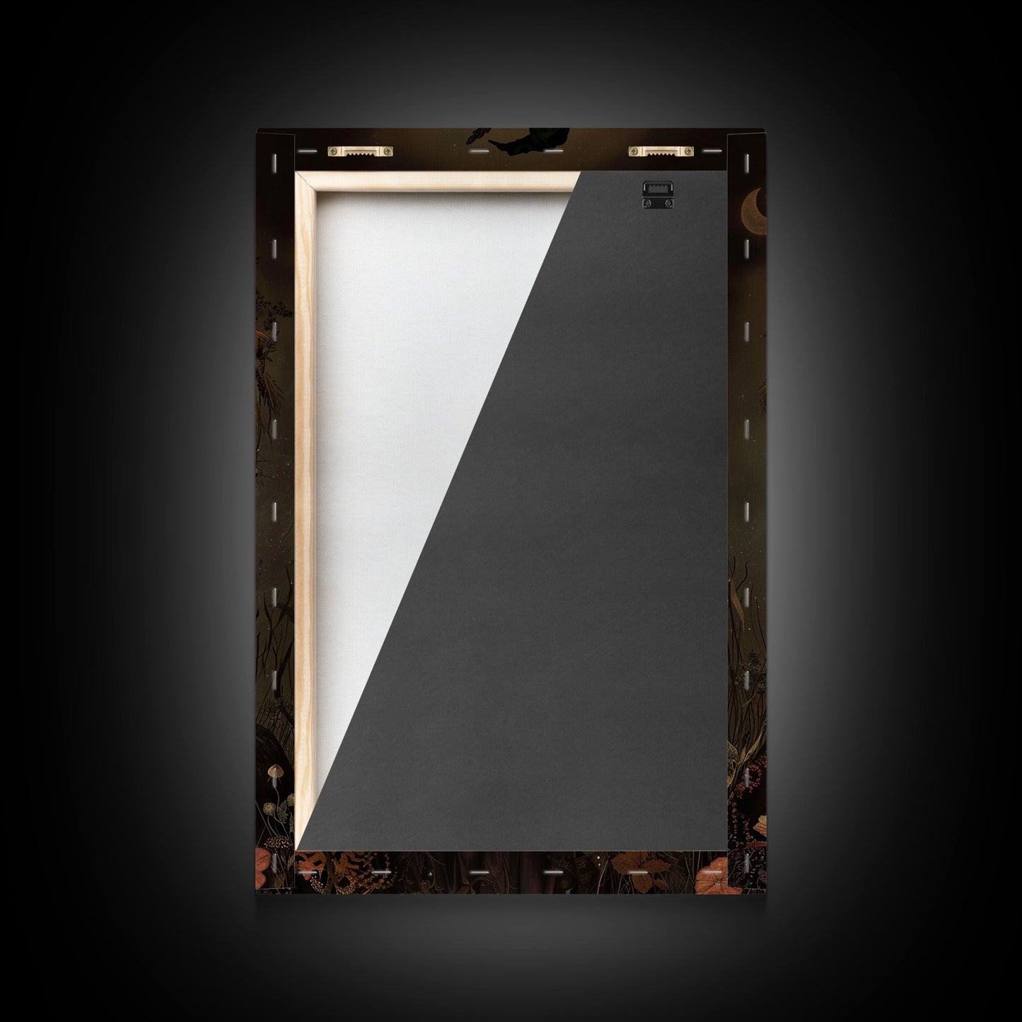 Witch and Fox Framed Canvas Print, Melancholic Witch Painting, Halloween Decor, Witchy Art, Spooky Vibes, Moody Decor