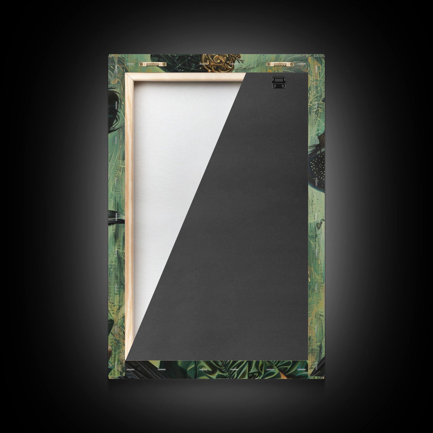 Raven Witch in Green Dress - Halloween Wall Art - Spooky Home Decor - Witch and Raven Painting - Gothic Halloween Decoration