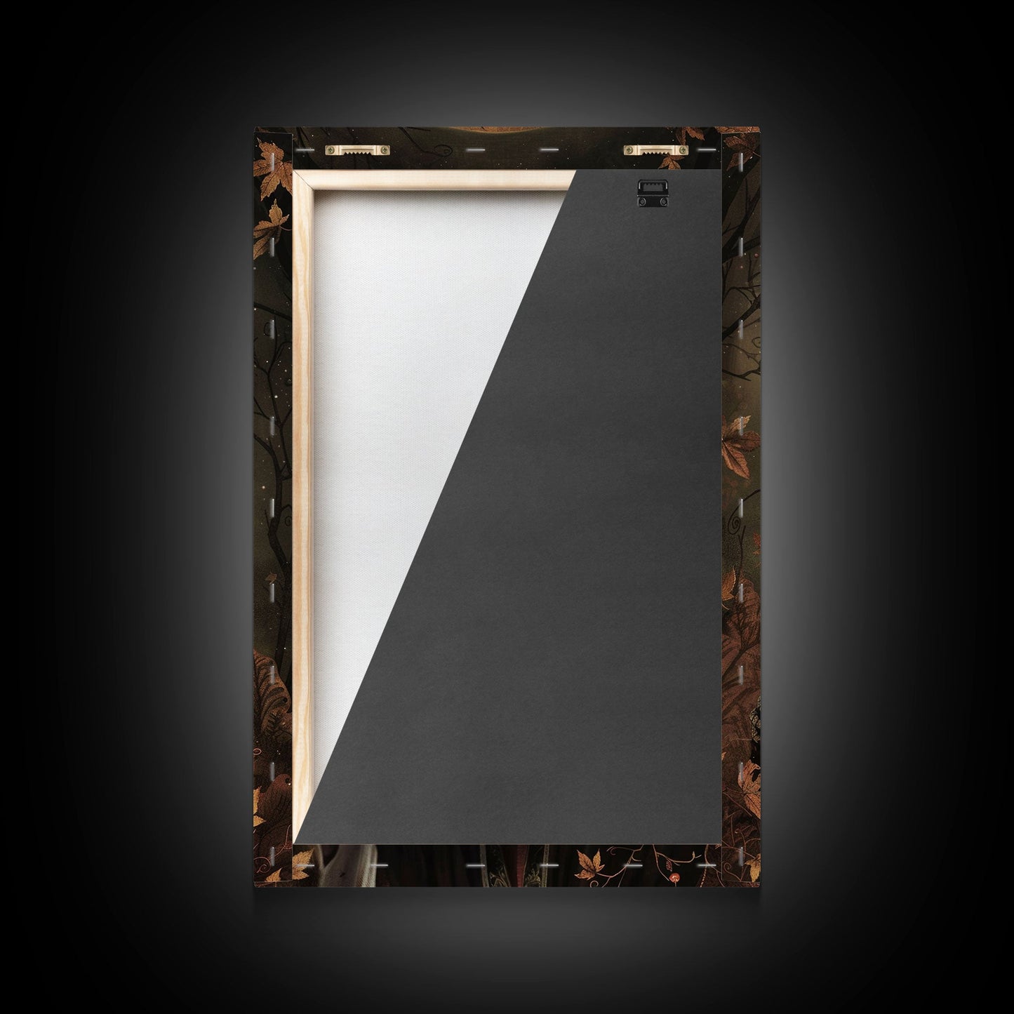 Gothic Witch with Elegant Dog, Framed Canvas Print, Dark Witch Art, Victorian Witch, Halloween Witch Decor, Gothic Home Decor