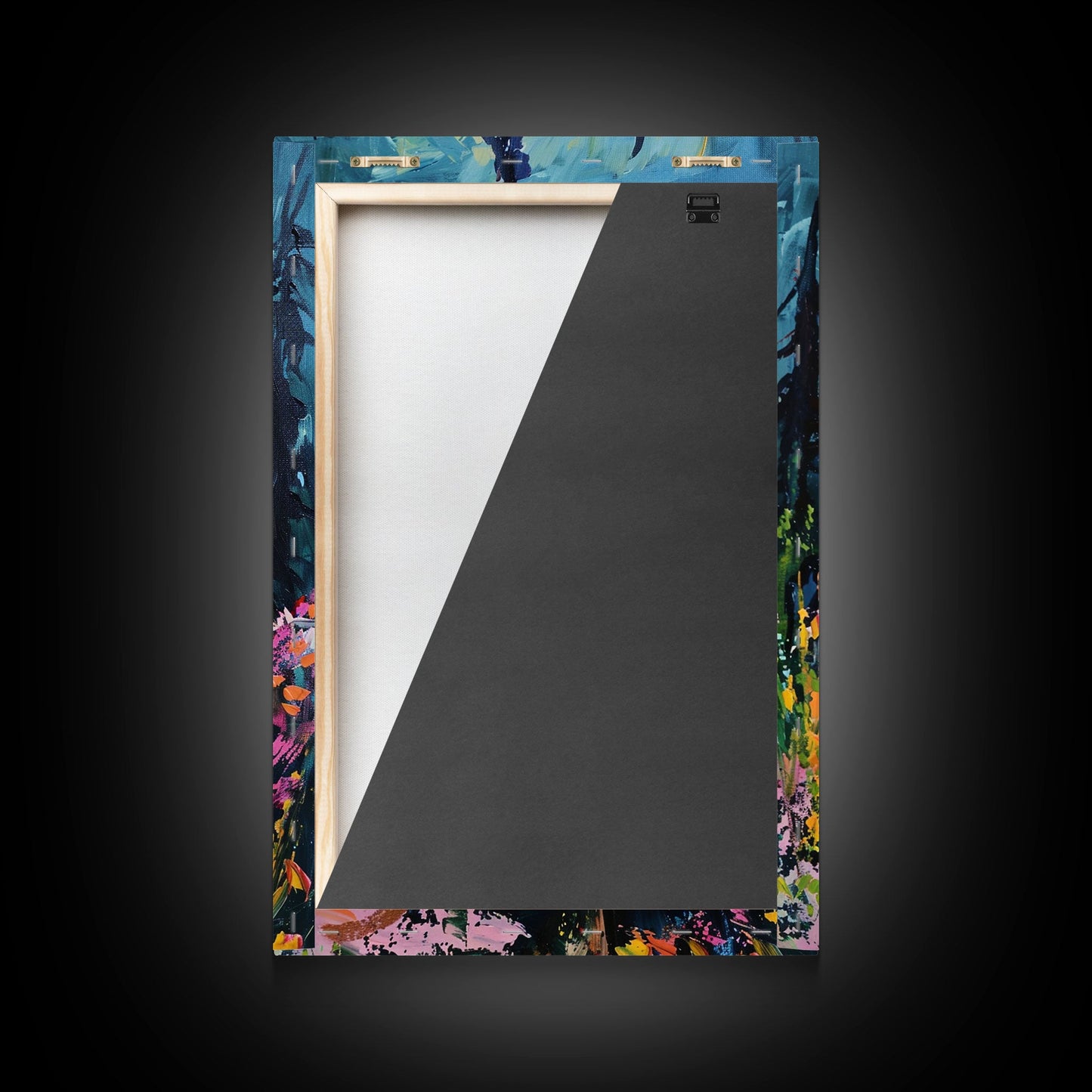 Haunted Path Framed Canvas Print, Halloween Wall Art, Spooky Walkway, Ghostly Forest, Haunted Trees, Gothic Decor, Fall Decoration