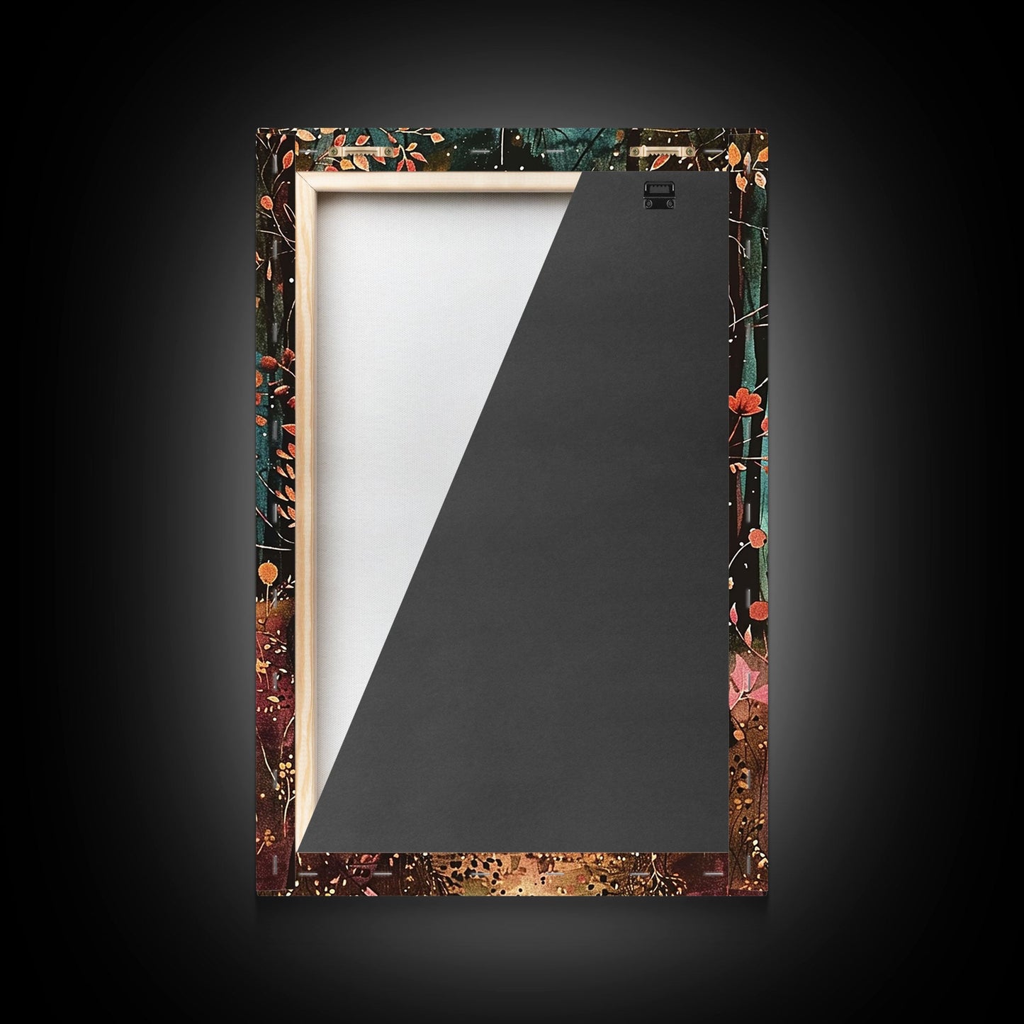 Enchanted Forest Pathway Framed Canvas Print, Haunted Woods Art, Halloween Night, Spooky Path Decor, Mysterious Artwork, Framed Canvas Print