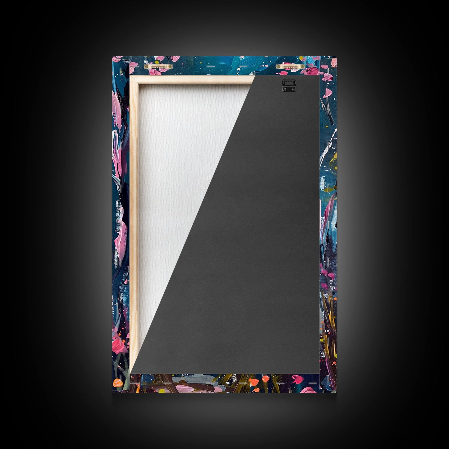 Mystical Cemetery with Glowing Flowers Framed Canvas Print, Wall Art, Halloween Graveyard Art, Enchanted Forest Decor, Spooky Artwork