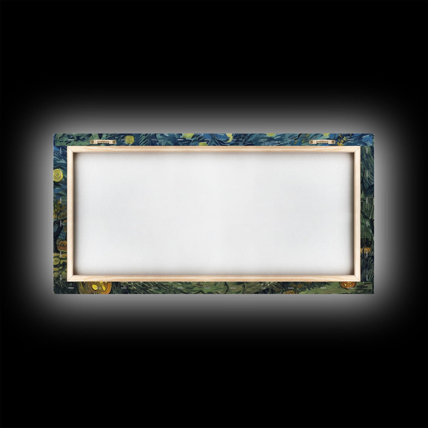 Haunted Halloween Cemetary, Starry Night Inspired Halloween Decor, Framed Canvas Print, Halloween Props