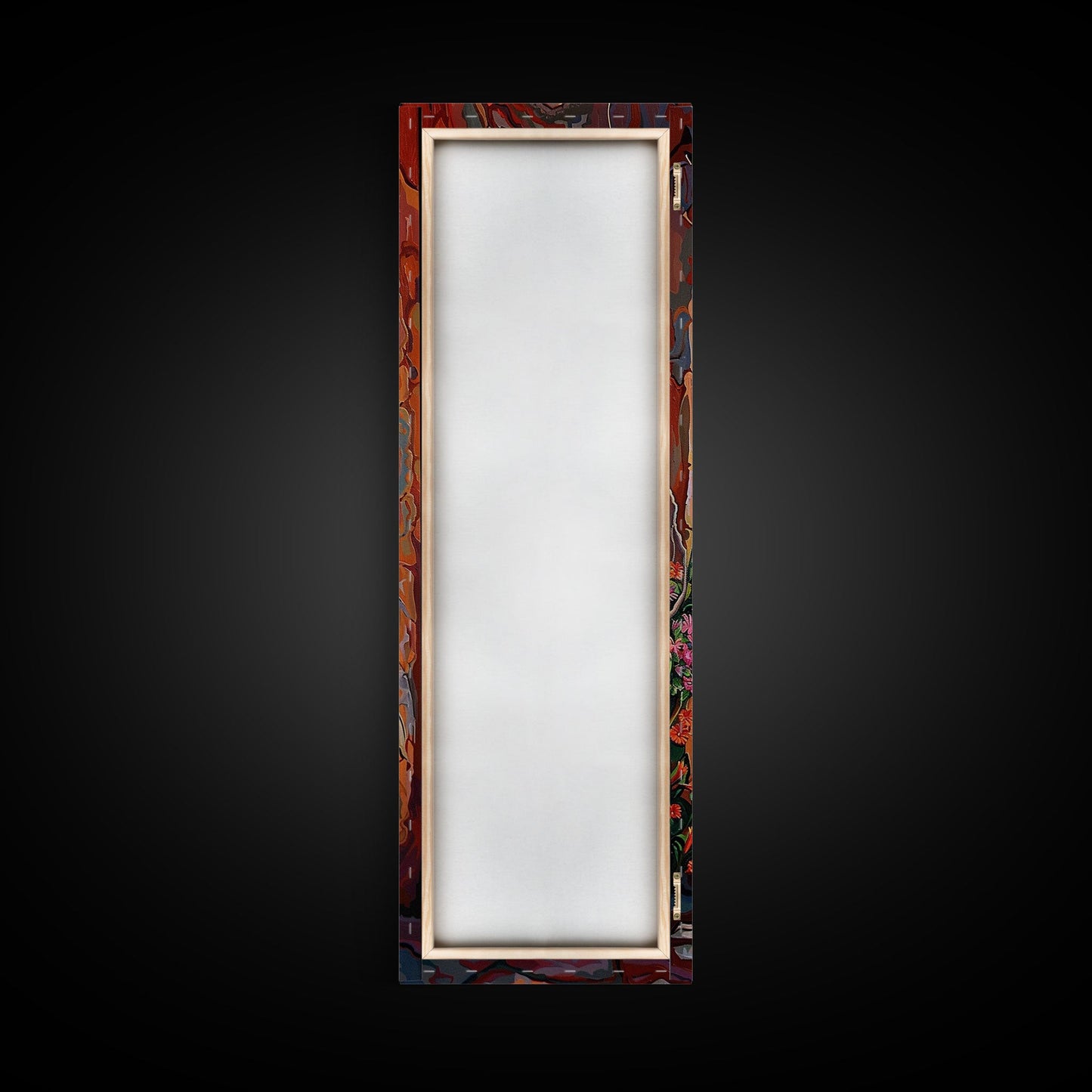 Printed Canvas Painting of Spanish Waterway, Tall Narrow Wall Art Framed and Printed on Canvas, Coastal Art Print for Vacation House Decor