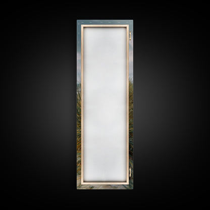 Beach Pathway to Ocean View - Framed Canvas Print, Skinny Tall Art, Coastal Landscape Art, Wall Art for Living Room, Bedroom Decor, Beach Art