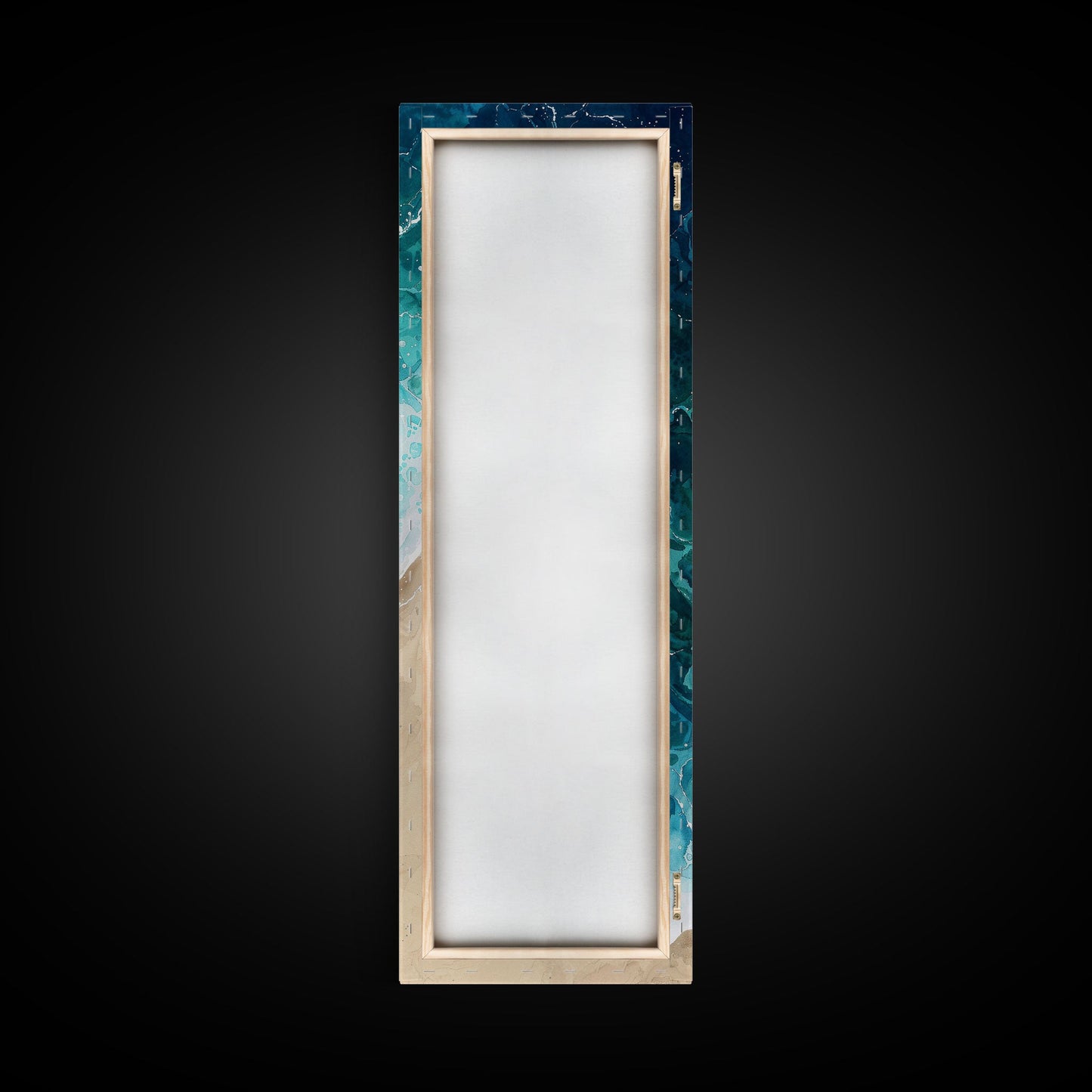 Tropical Beach and Palm Tree Under the Bright Sun, Vibrant Framed Canvas Print, Perfect for Summer Coastal Landscape Wall Art