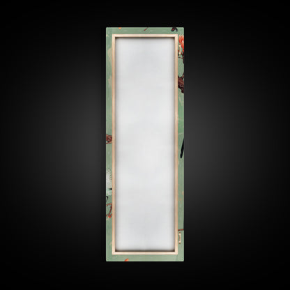 Elegant Birds on Branches Skinny Art Tall Art Japanese Ukiyo-e Inspired Bird and Nature Framed Canvas Print