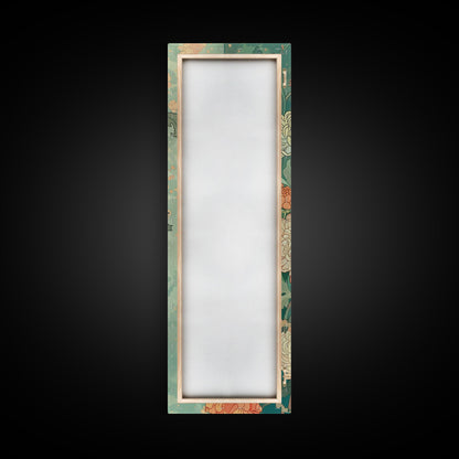 Skinny Art of Chrysanthemums in Soft Pastels with Intricate Petal Design on Framed Canvas Print