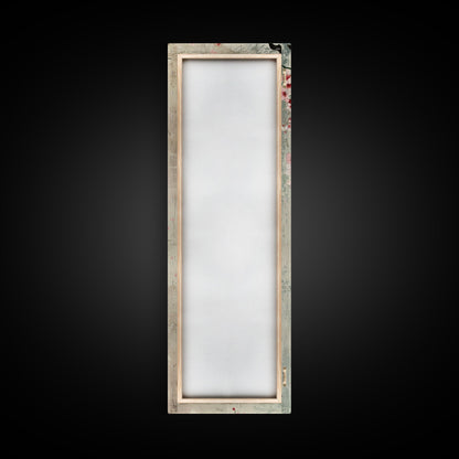 Cherry Blossoms, Full Bloom, Japanese Art, Skinny Art, Tall Art, Framed Canvas Print, Ukiyo-e Style